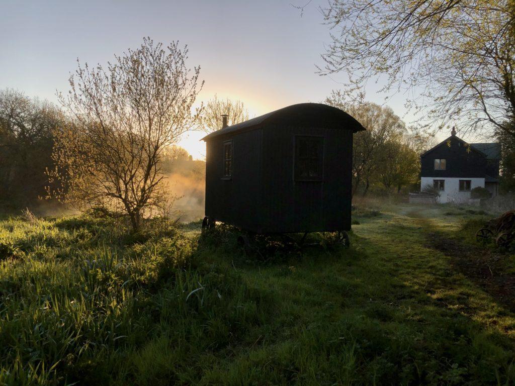 Shepherd's hut in the garden