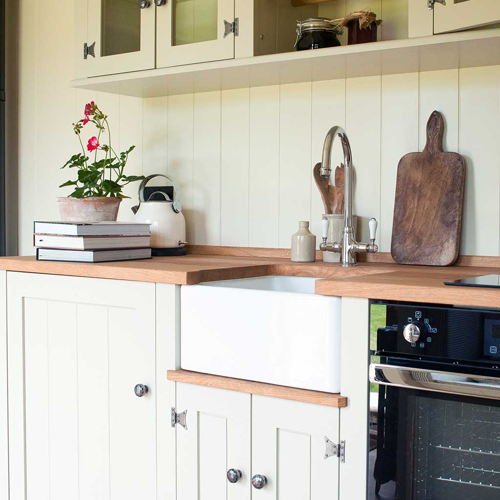 Shepherd's hut home extension kitchen