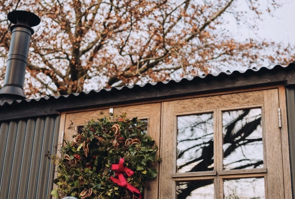 Plankbridge shepherd's hut exterior