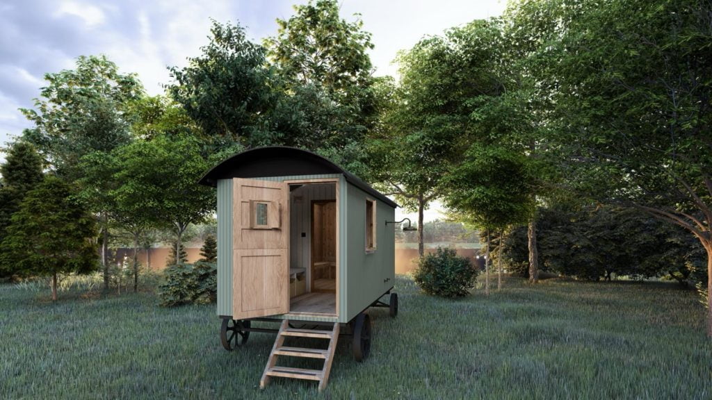 Plankbridge Sauna Snug shepherd's hut