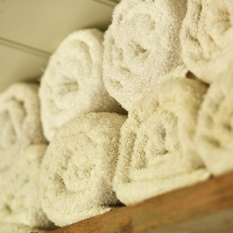 Towels in a Plankbridge shepherd's hut. Image Credit: Jake Eastham