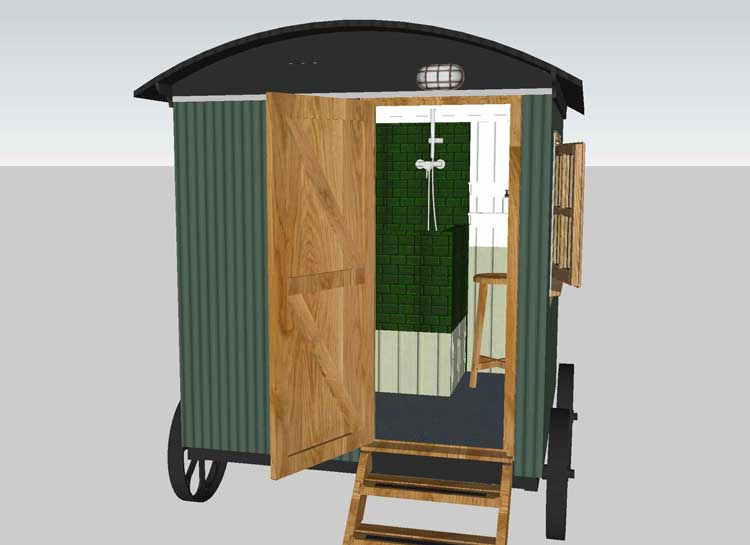 Dog Wash hut by Plankbridge Shepherd's Huts